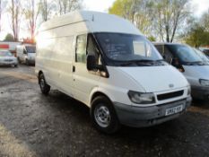 Ford Transit high top panel van reg:SN52 YUY