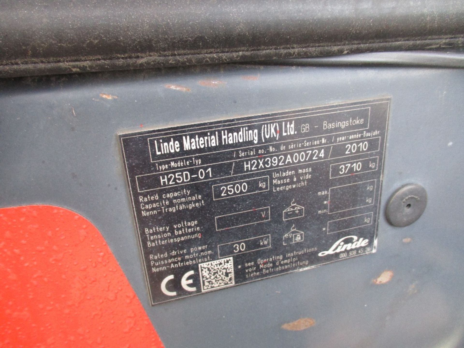 LINDE H25 DIESEL FORKLIFT YEAR 2010 BUILD - Image 2 of 8