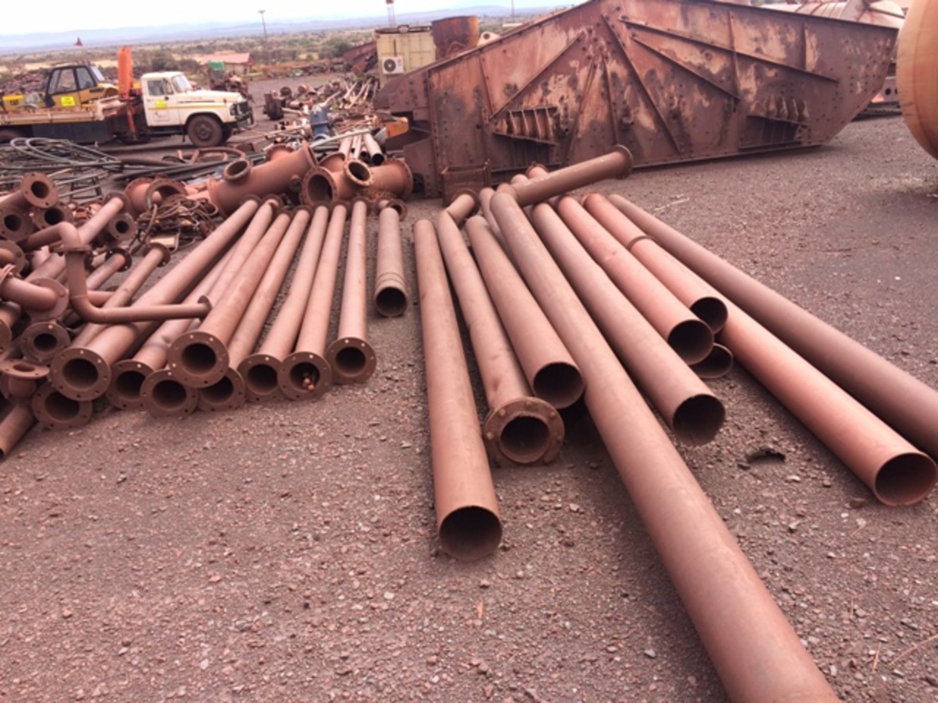 LOT ASSORTED FLANGED PIPES (QTY 112) (BEESHOEK MINE,NC) - Image 3 of 7