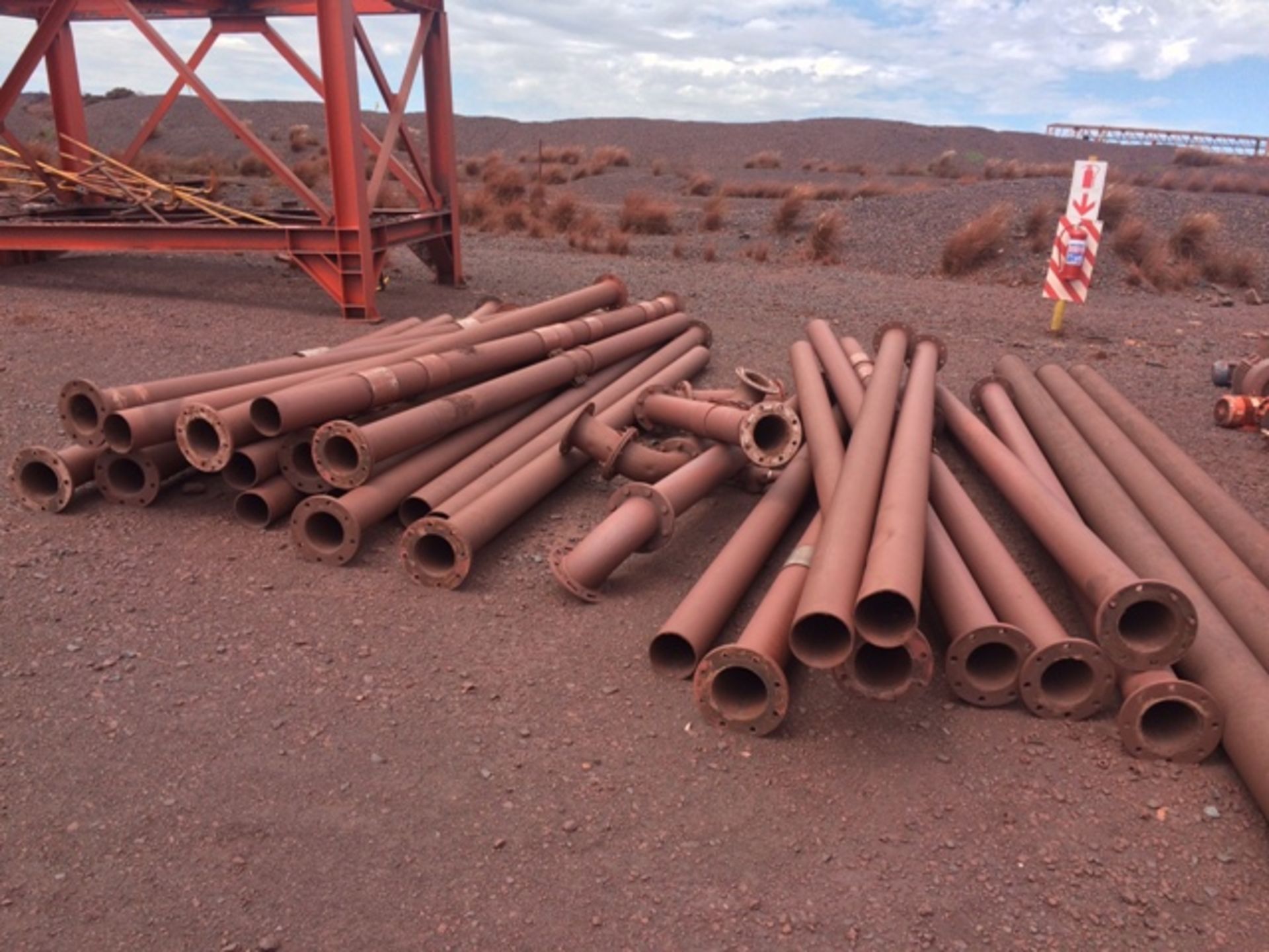 LOT ASSORTED FLANGED PIPES (QTY 112) (BEESHOEK MINE,NC) - Image 2 of 7