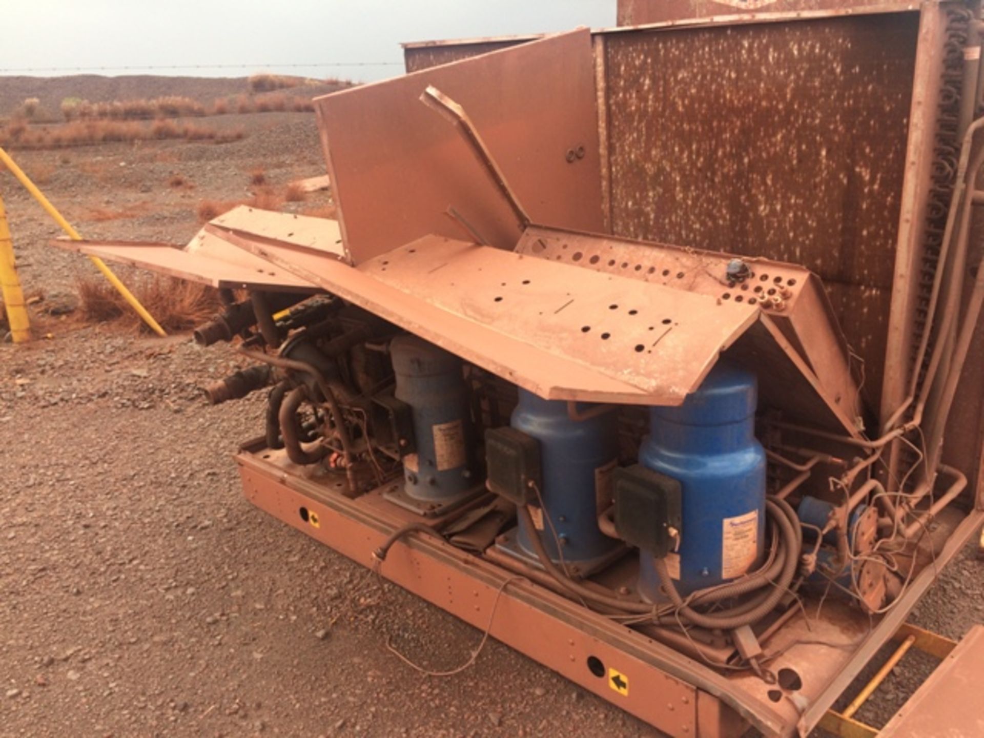 INDUSTRIAL AIR CONDITIONER (STRIPPED) WITH COMPRESSOR, COOLING TOWER & MOTORS BEESHOEK MINE
