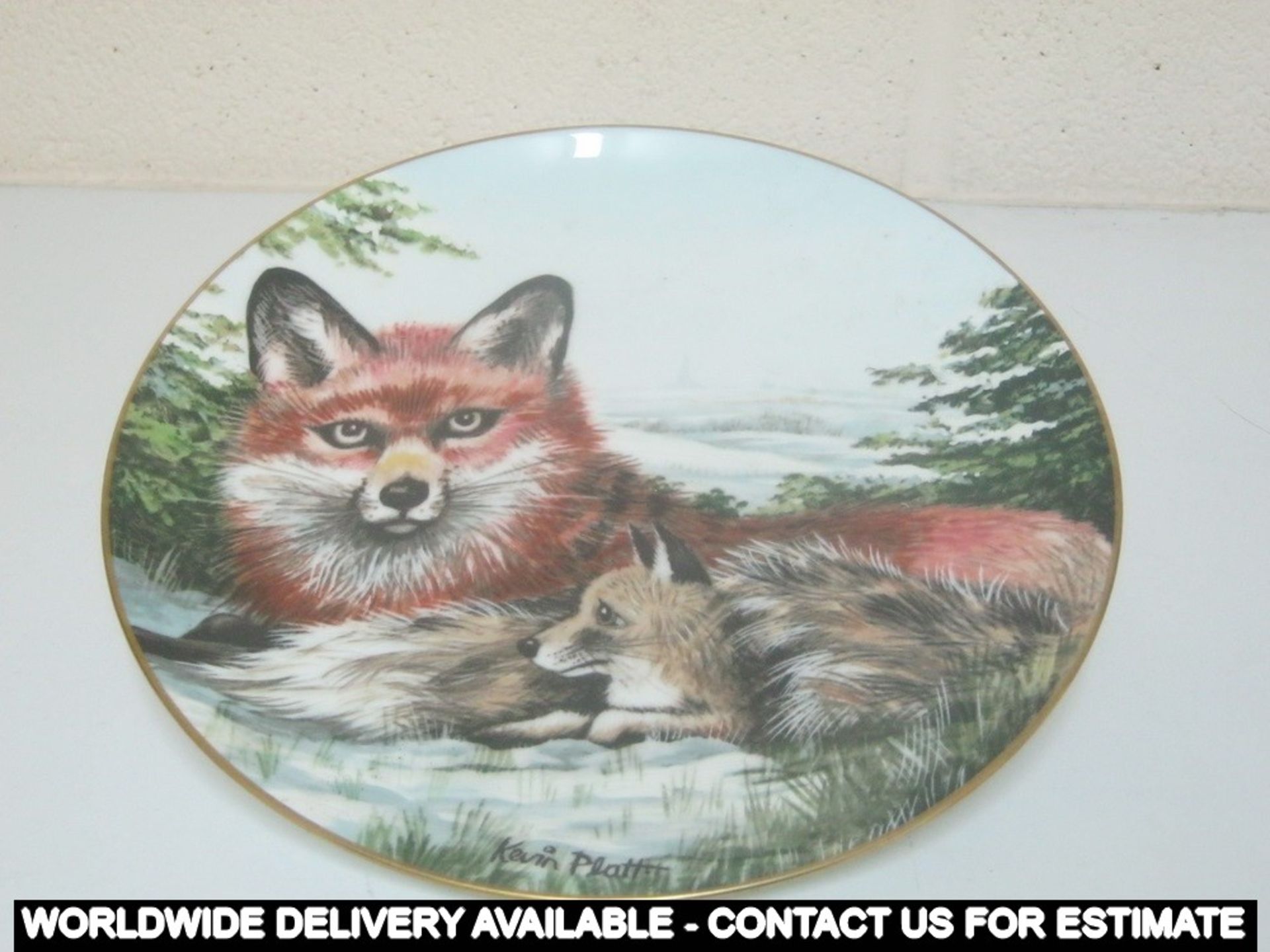 Kevin Platt "Wildlife in Winter" set of four plates - Image 3 of 4