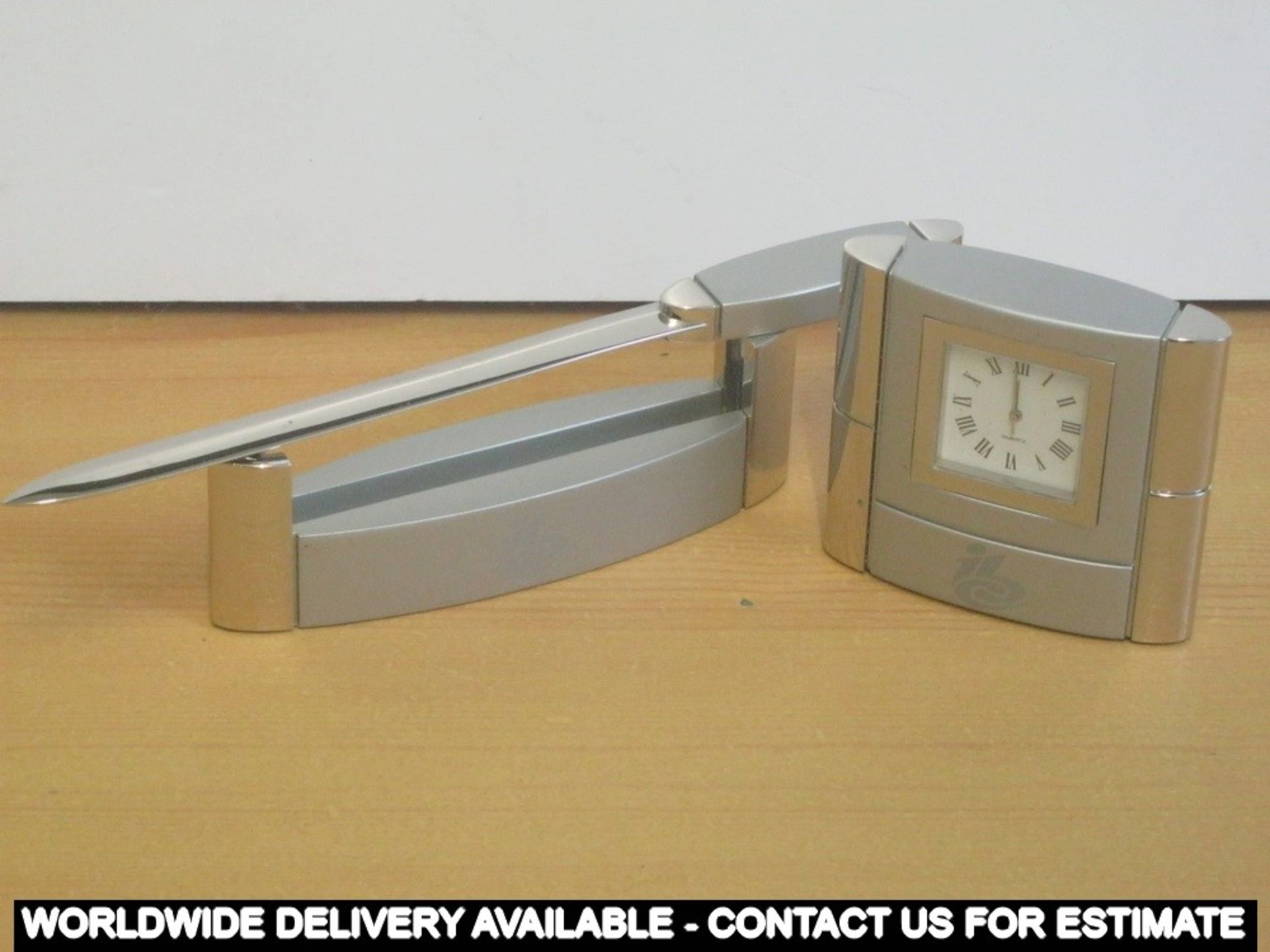 Quartz desk clock with letter opener in box - Image 2 of 2