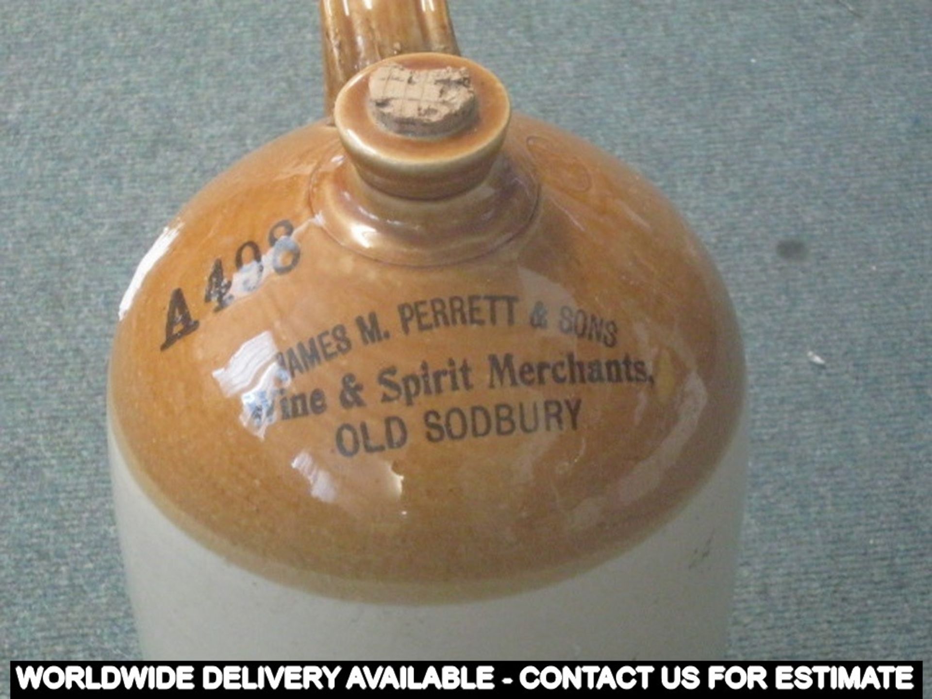 Stoneware flagon and jar - one marked James M Perret & Sons of Old Sodbury A498 - Image 2 of 2