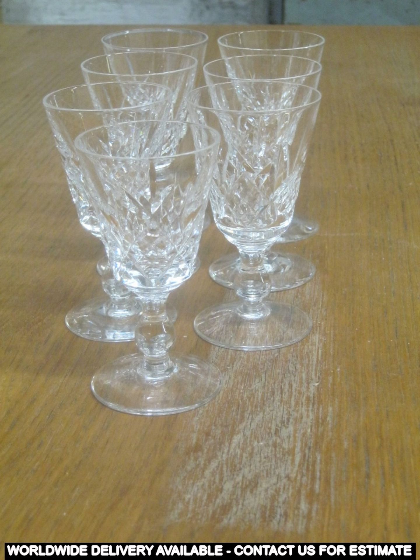 7 x Stuart crystal sherry glasses