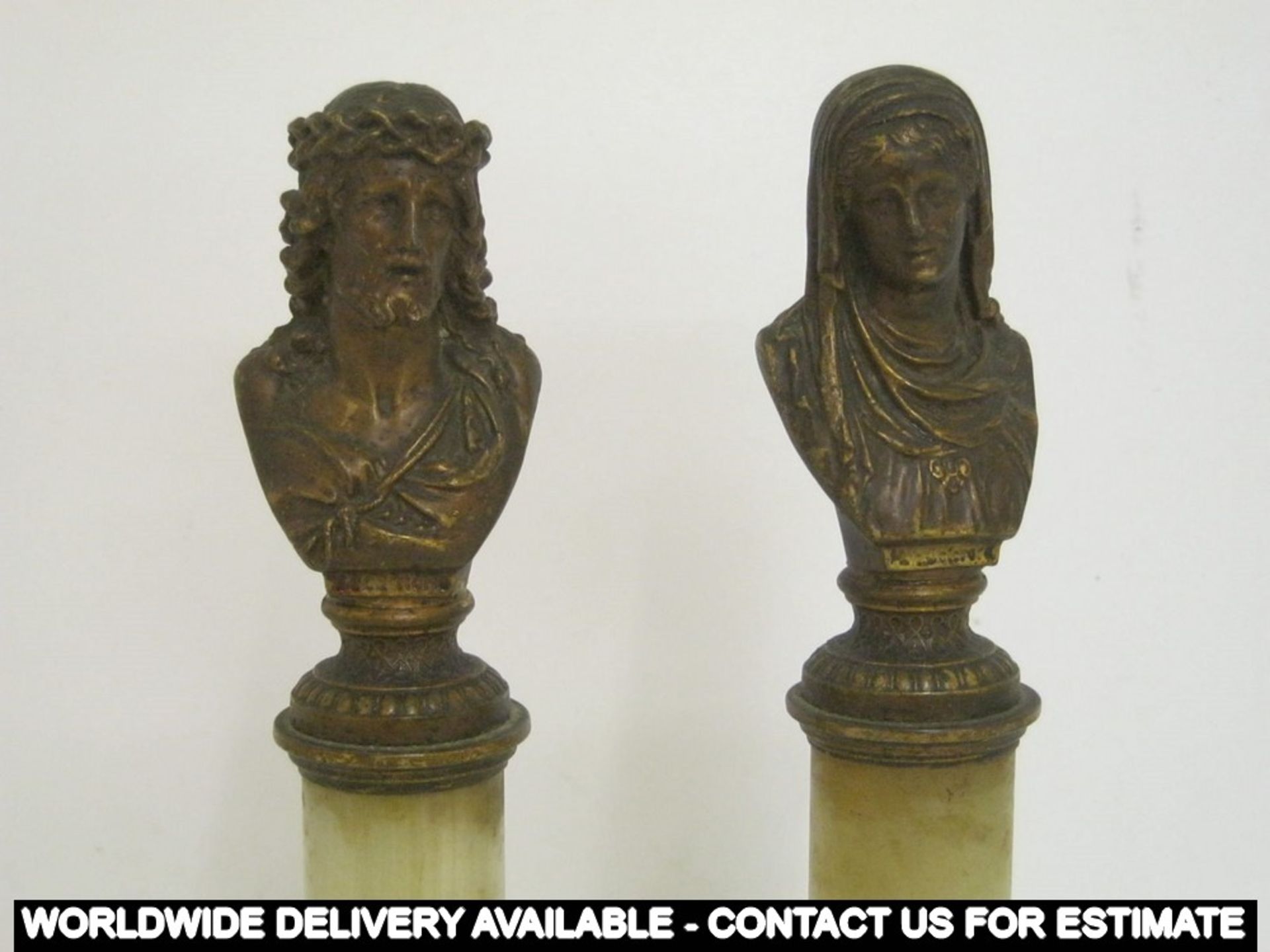 Pair of gilt bronze mounted figures of Jesus Christ and Mary Magdalene - Image 2 of 2