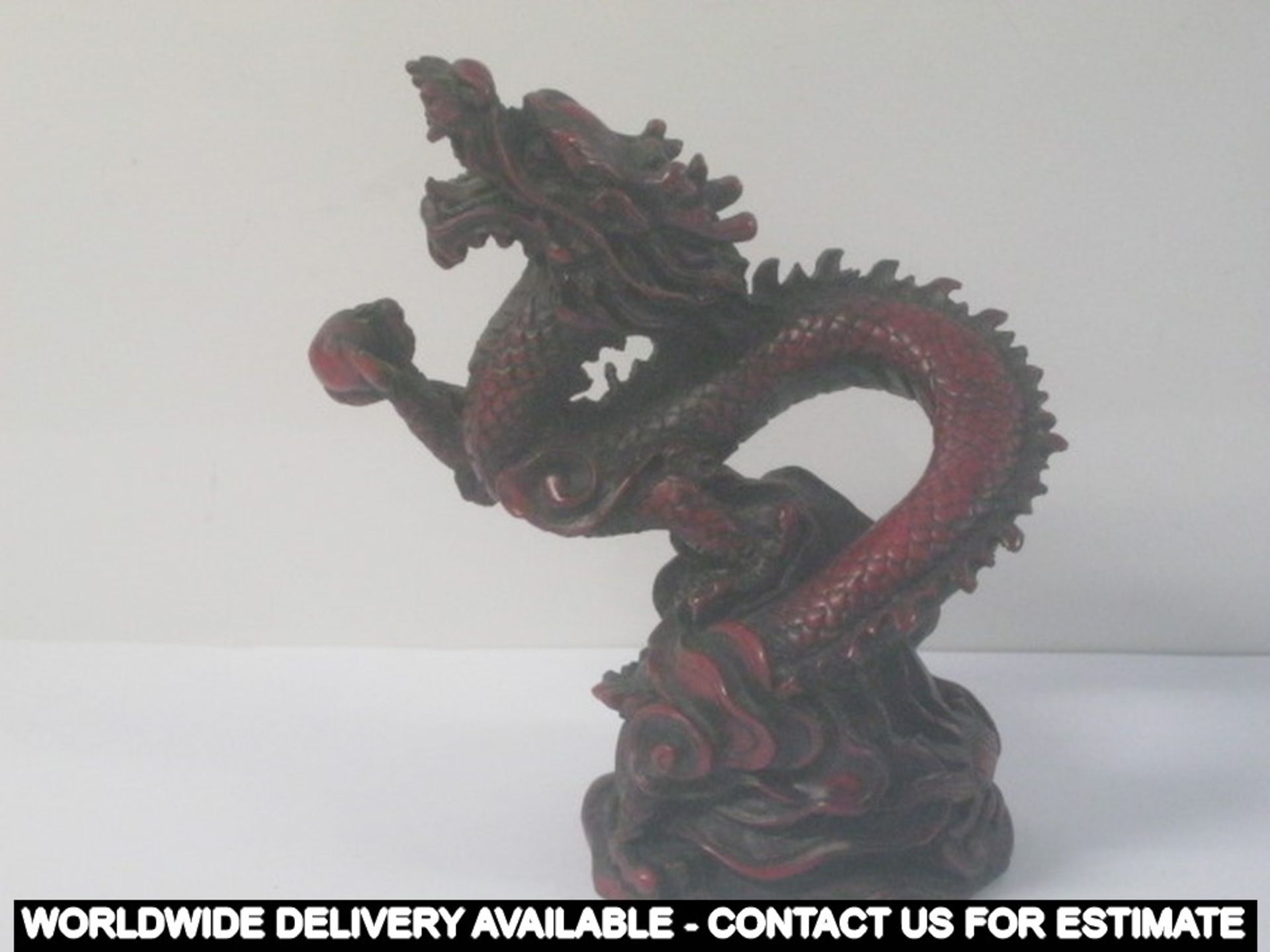 2 x red resin dragons - one marked SINGAPORE and MERLION - Image 4 of 5