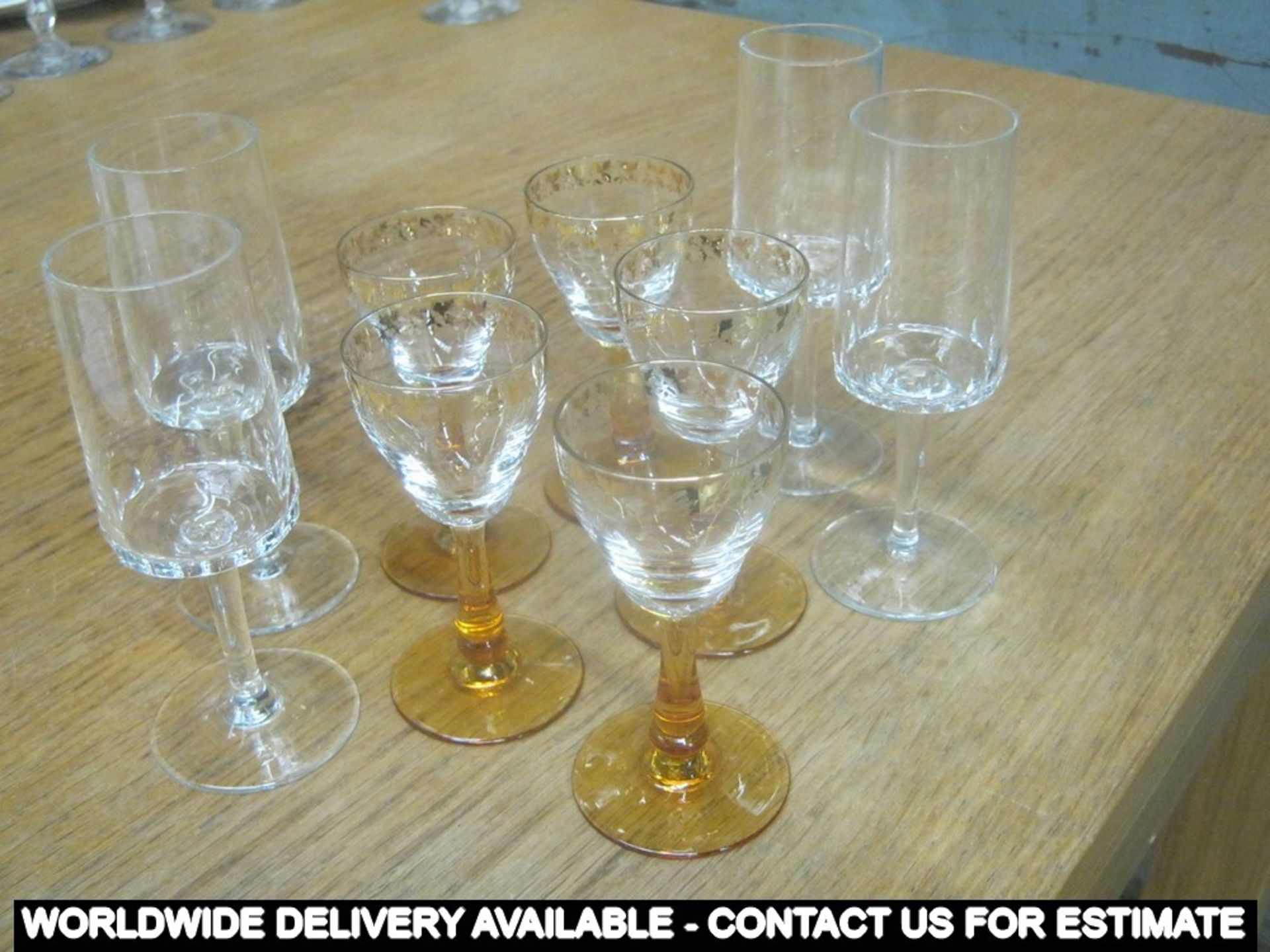 Selection of nine sherry glasses