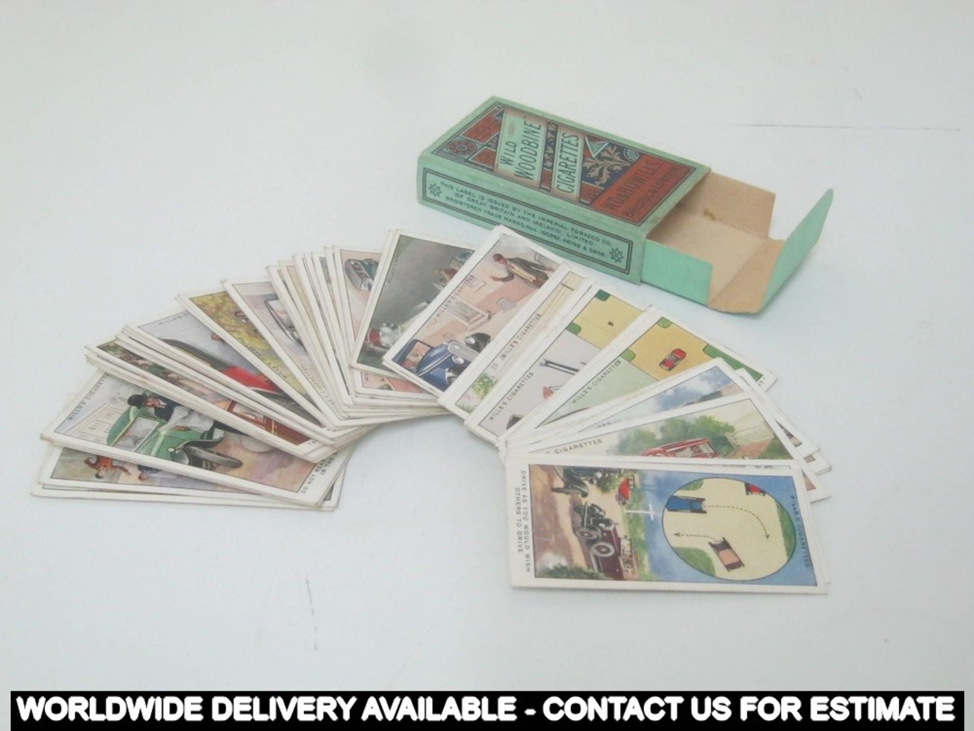 Box of 50 cigarette cards - Wild Woodbines - W D & H O Wills - Safety First