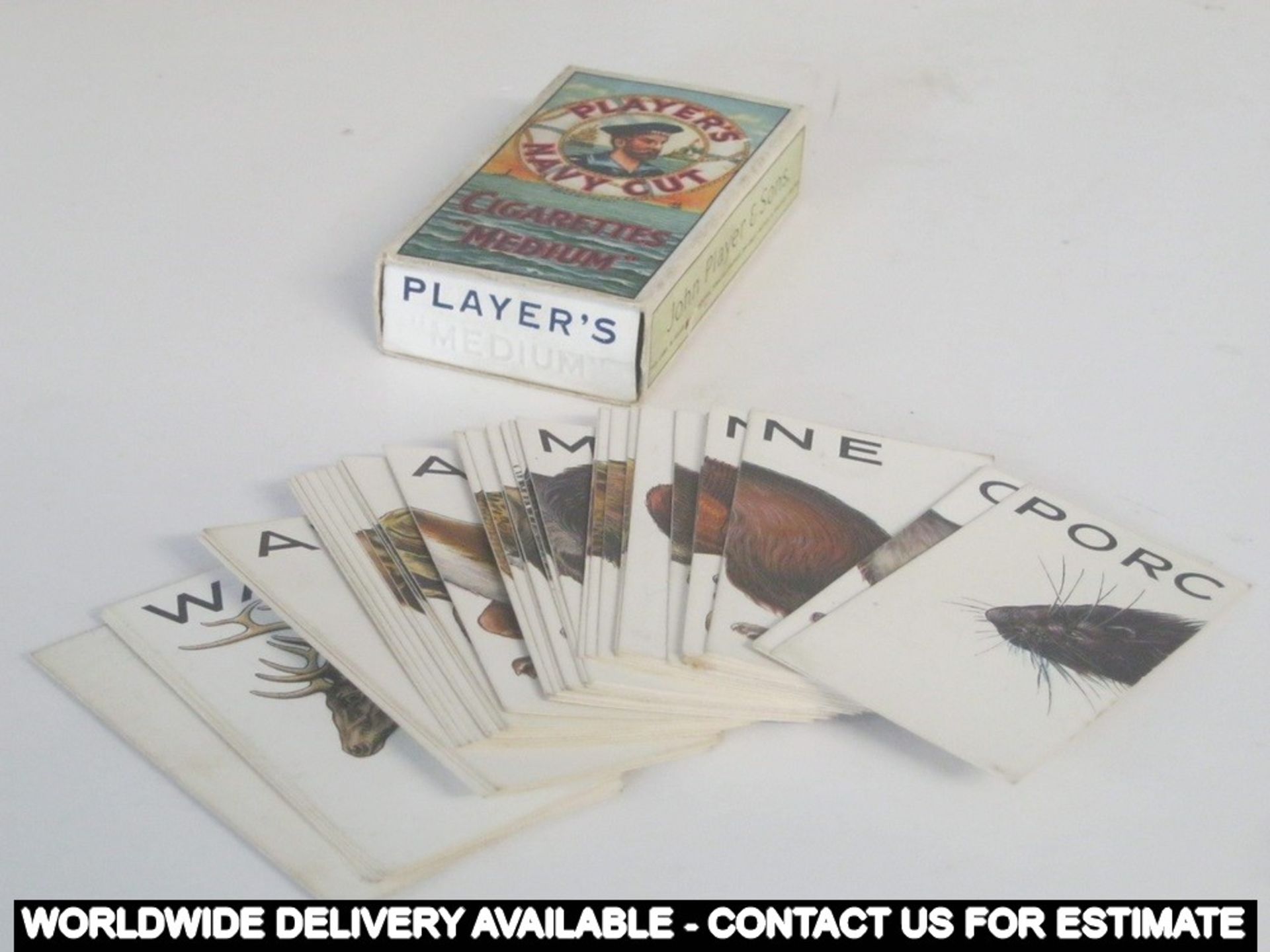 Box of 46 cigarette cards