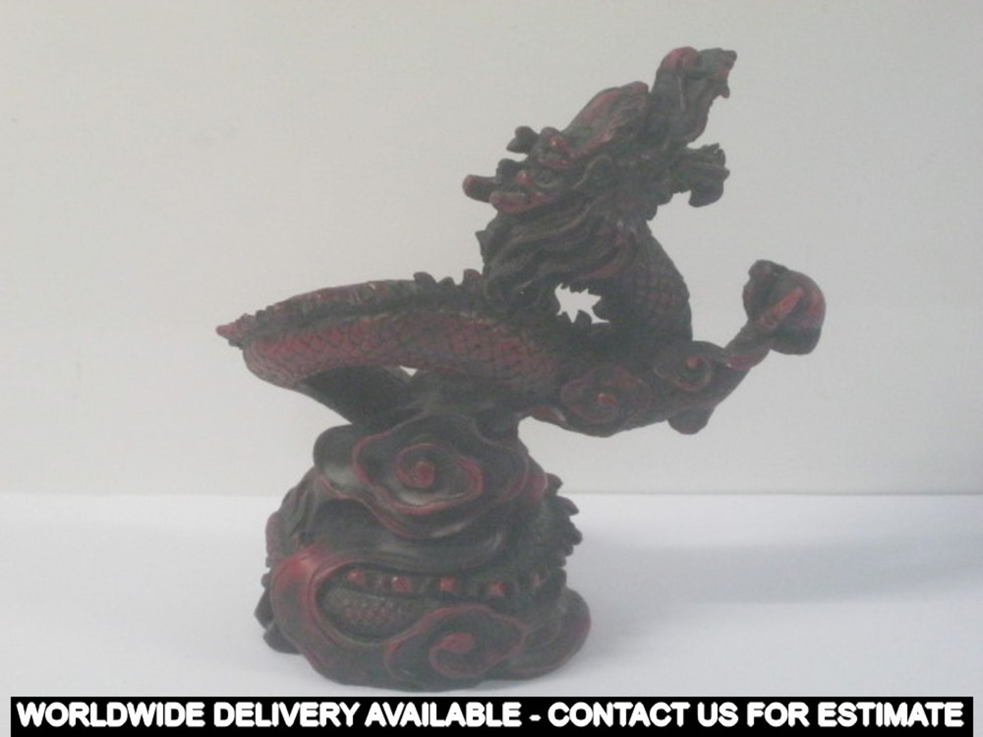 2 x red resin dragons - one marked SINGAPORE and MERLION - Image 5 of 5
