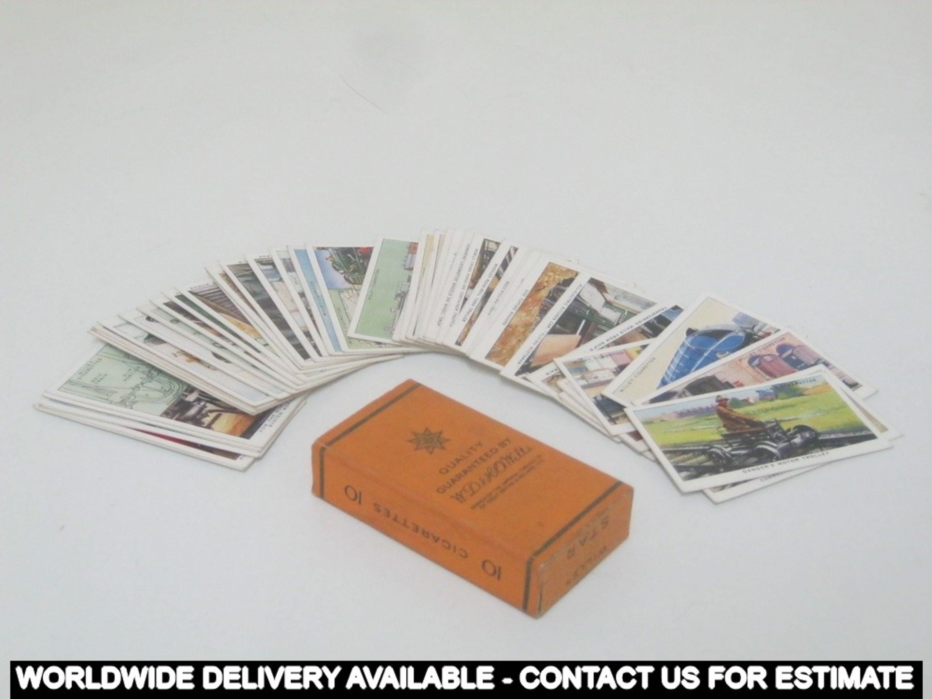 Box of 49 cigarette cards - Wills's Star - W D & H O Wills - Railway Equipment