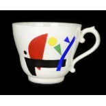 PAINTED CUP  Russia, Moscow, State Porcelain Factory, painting according to K. Malevich, 1925. Cup