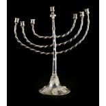 MENORAH  Israel, Jerusalem, Bezalel Academy of Arts and Design, 1st half of 20th century. Silver