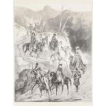 Joseph Zephyris Gengembre (1818 - around 1870)  PROCESSION IN ATLAS MOUNTAIN RANGE. Lithography on