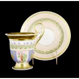 A SET OF SIX CUPS AND SAUCERS  19th century. Six cups with saucers, white porcelain, various