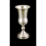 KIDDUSH CUP  Russia?, 19th century. Slender bell-shaped cup on baluster leg and conical base,