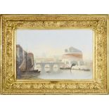 Karl Kaufmann (1843-1902)  ROMAN MOTIF. Painting inspired by Castel Saint’Angelo in Rome, the