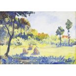 Stanislav Lolek (1873-1936)  LANDSCAPE IN SUMMER. Oil on paper, 24x34 cm (inside frame measurement),