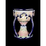 VASE  Bohemia, Trnovany, Amphora-Werke Riessner, 1910-1945. Ceramic vase of goblet shape