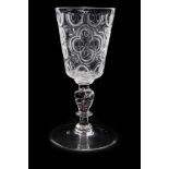 TWO CLASSICISTIC GOBLETS  Bohemia, 2nd half of 18th century. Conic goblet of clear glass on baluster