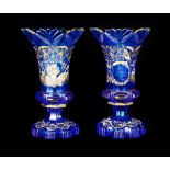 PAIR WEDDING VASES  Bohemia, Harrachov glass factory, Nový Svet in Krkonoše Mountain, 1841. Two