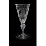 GOBLET WITH PORTRAIT OF FRANCIS I, HOLY ROMAN EMPEROR  Bohemia, half of 18th century. Conic goblet