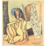 Bohumír Matal (1922-1988)  NUDE. 1959. Pastel on paper, 273x248 mm (inside mount measurement),