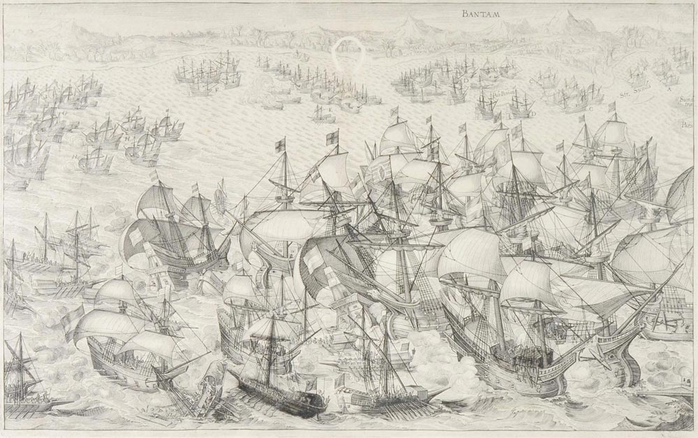 Jan Janszoon Orlers (1570-1646)  BATTLE OF BANTAM. 1620-1625 (?). The naval battle between Dutch and