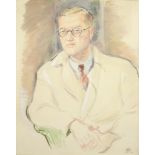 Leo Haas (1901-1983)  PORTRAIT OF A MAN. 1940. Aquarelle on paper, 60x47,7 cm (inside frame