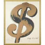 Andy Warhol (1928-1987)  DOLLAR. Serigraphy on paper, 490x390 mm (inside frame measurement),