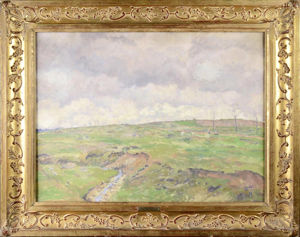 František Rehorek (1890-1982)  LANDSCAPE (AT PASTURE). 1923. Oil on cardboard, 48,5x64 cm, signed