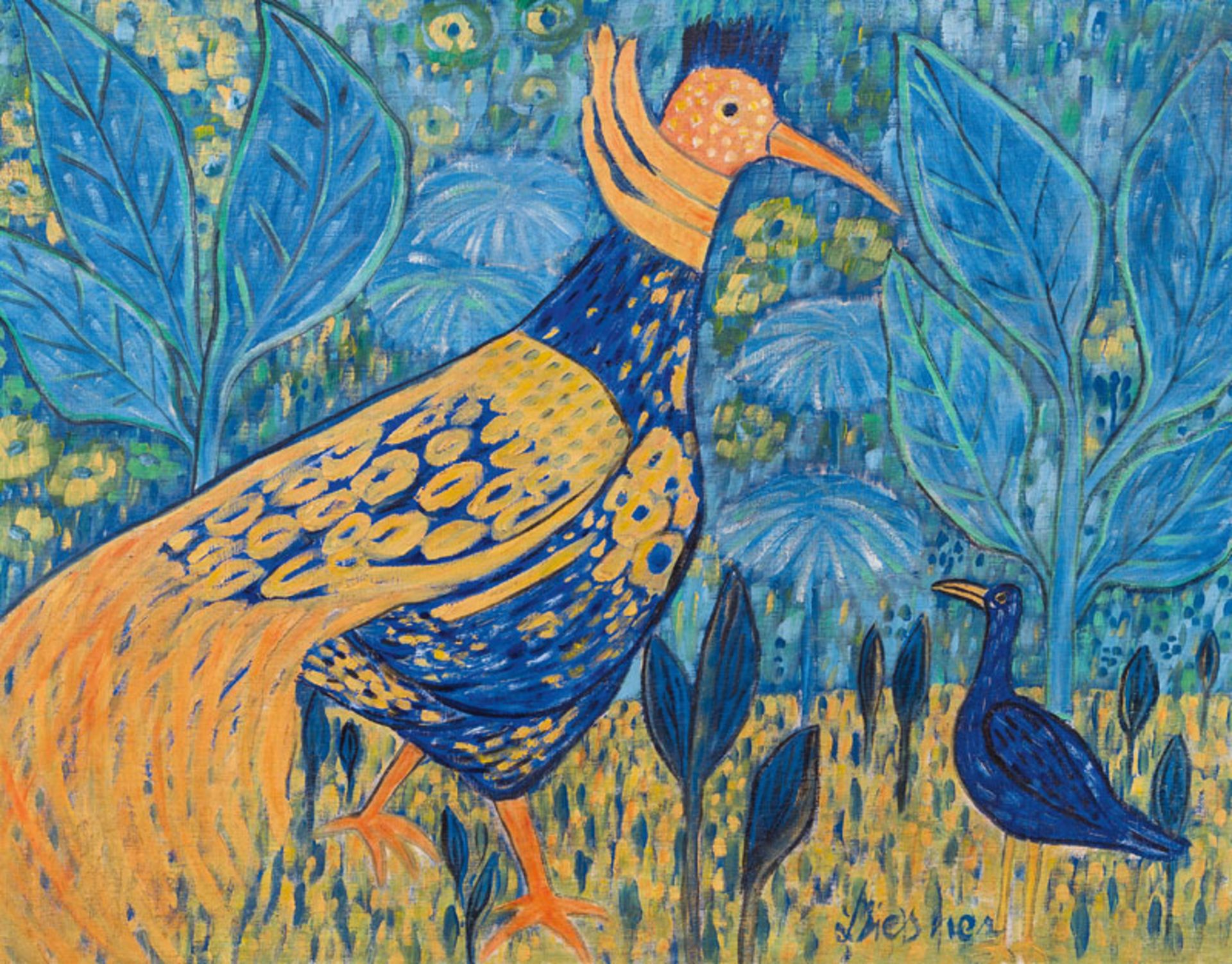Gerhild Diesner *Birds of paradise, ca. 1974 oil on canvas on press board; 70 × 91 cm

Gerhild