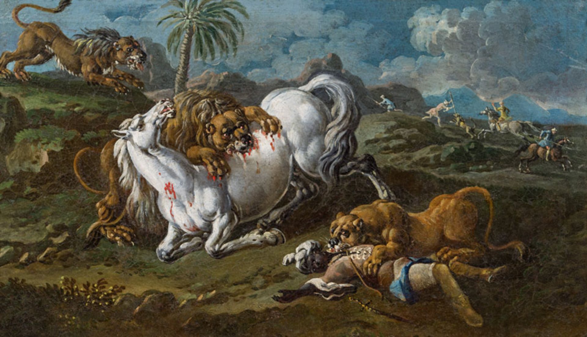 Cajetan RoosAttacking lions oil on canvas; 36 × 61.5 cm

Cajetan RoosAngreifende Löwen Öl auf