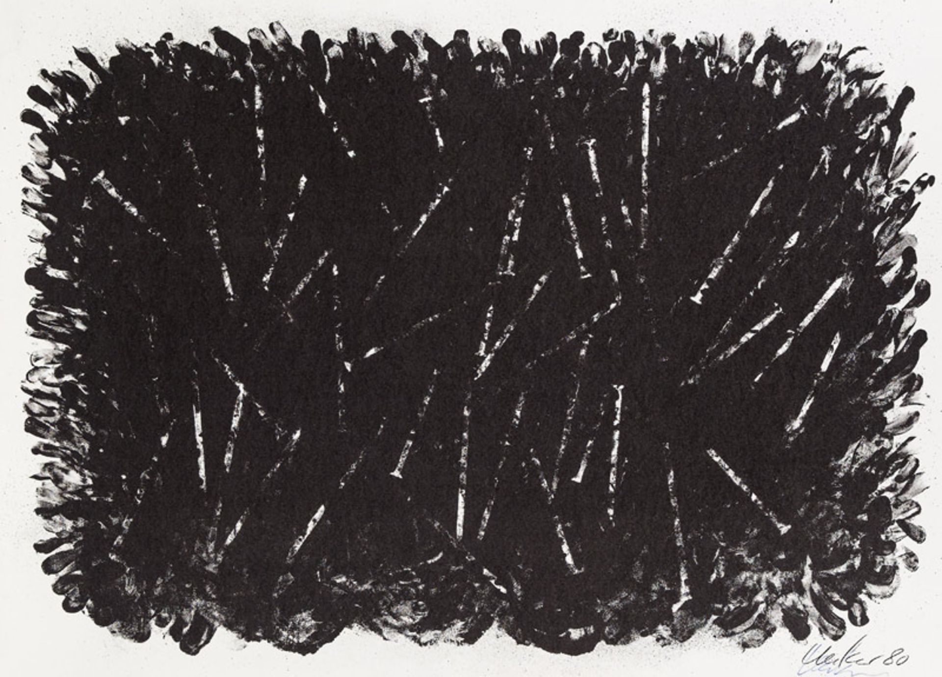 Günther Uecker *Untitled, 1980 lithograph on paper; unframed; 67.5 × 49.5 cm  Günther Uecker *o.