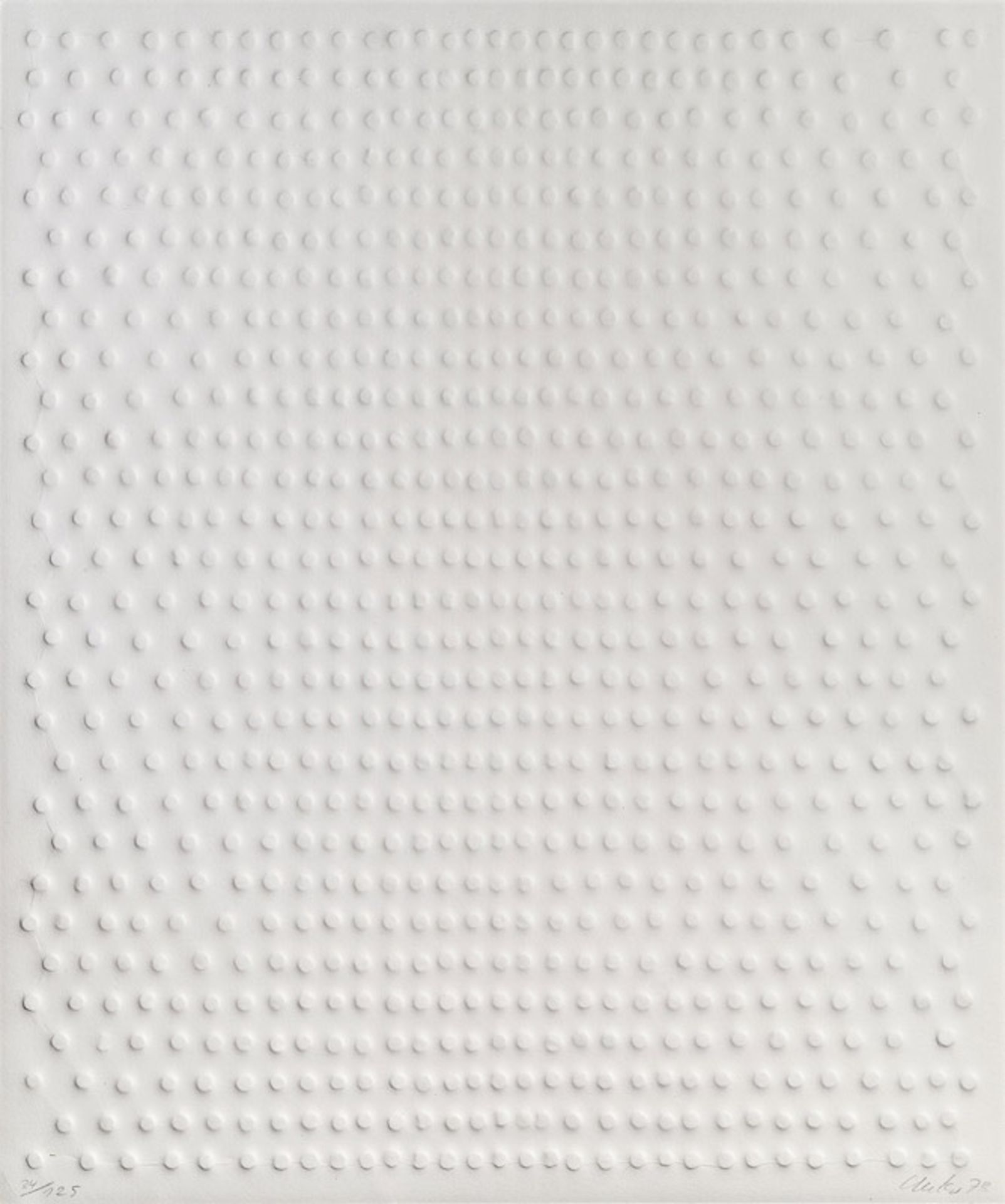 Günther Uecker *Untitled, 1973 embossed printing, edition 34/125; unframed; 60 × 50 cm  Günther