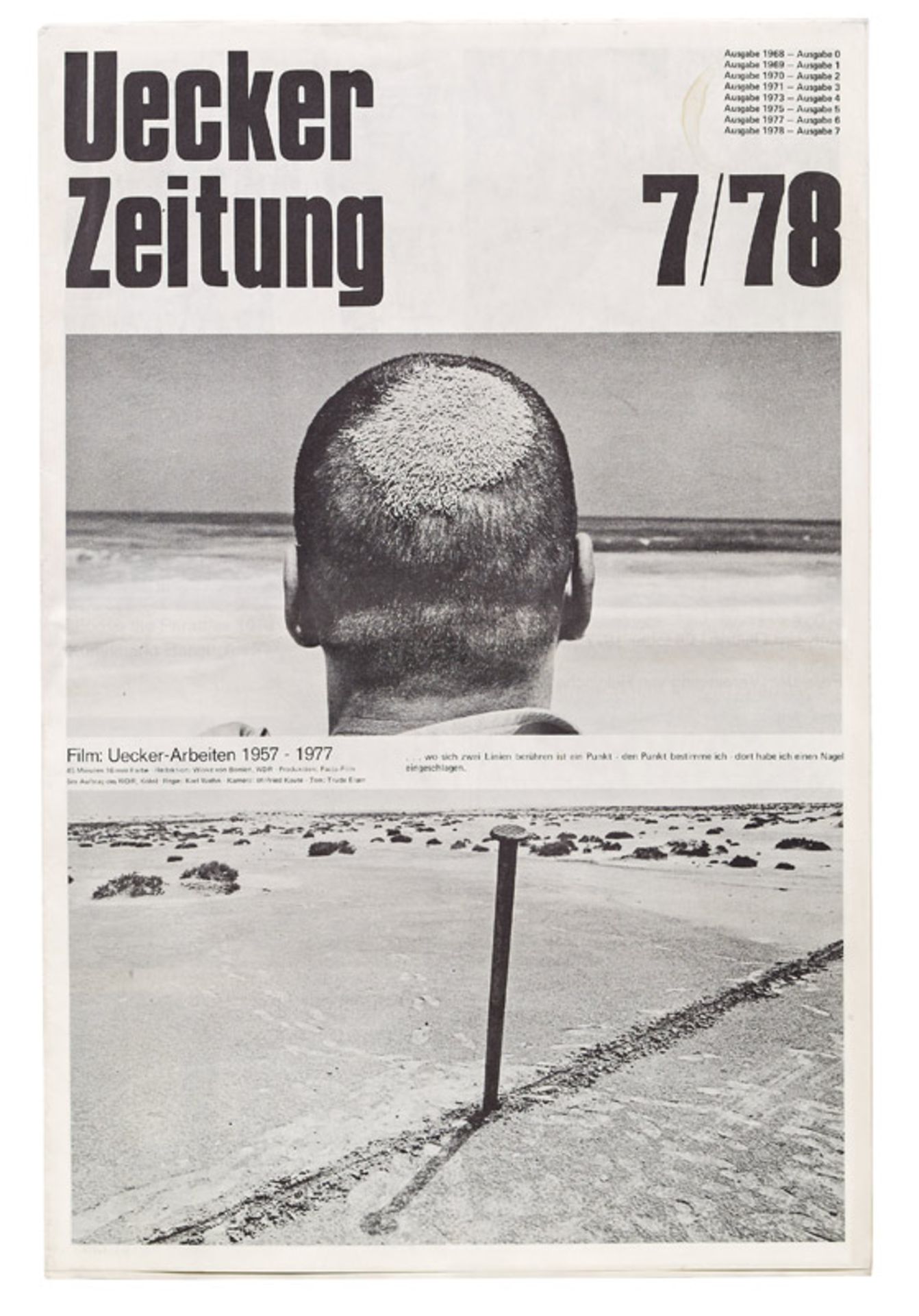 Günther Uecker *Uecker Zeitung, 1978 newspaper 7/78; 48 × 32 cm  Günther Uecker *Uecker Zeitung,