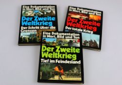 3 Bücher "Der 2. Weltkrieg. Eine Dokumentation in Wort, Bild und Ton." Titel "Der totaleKrieg", "