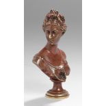 Bronze-Petschaft, "Damenbüste", anonymer Bildhauer, Frankreich, Mitte 19. Jh.,naturalistische,