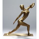 Bronze-Plastik, "Tänzerin", Ruchos, zeitgenössischer Bildhauer, auf flacherRechteckplinthe plastisch