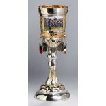 Regiments-Pokal, Königlicher Hoflieferant Schmedding, Augsburg, 1910, Silber 800,aufgewölbter,