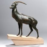 Bronze-Tierplastik, "Steinbock", Le Verrier, Max, 1891 - 1973, vollplastische,