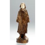 Bronze-Plastik, "Holländische Frau mit Umhang", Garnier, L., Bildhauer des 19./20. Jh.,