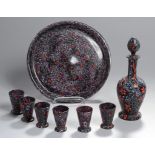 Glas-Trinkset, 8-tlg., "Murrine", Murano, Fratelli Toso, 50er Jahre, Entw.: Ermanno Toso,bestehend