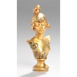 Bronze-Petschaft, "Damenbüste", Caron, Alexander Auguste, französischer Bildhauer 1857 -1932,