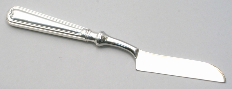 Weichkäsemesser, neuzeitlich, Griff aus Silber 800, Augsburger FadenMindestpreis: 90 EUR