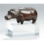 Bronze-Tierplastik, "Nilpferd", Muela, Carlos Garcia, Tetuán-Marruecos 1931 - 2013 Madrid,