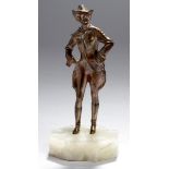 Bronze-Plastik, "Dame in Reitkleidung", Kauba, Carl, 1865 - 1922 Wien, vollplastische,stehende