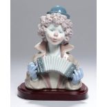 Porzellan-Figur, "Clown-Büste", Lladro, Spanien, 2. Hälfte 20. Jh., Mod.nr.: 5585,vollplastische