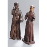Zwei Holz-Figuren, "Mönch", wohl süddt., 18./19. Jh., vollplastische, stehendeDarstellungen in